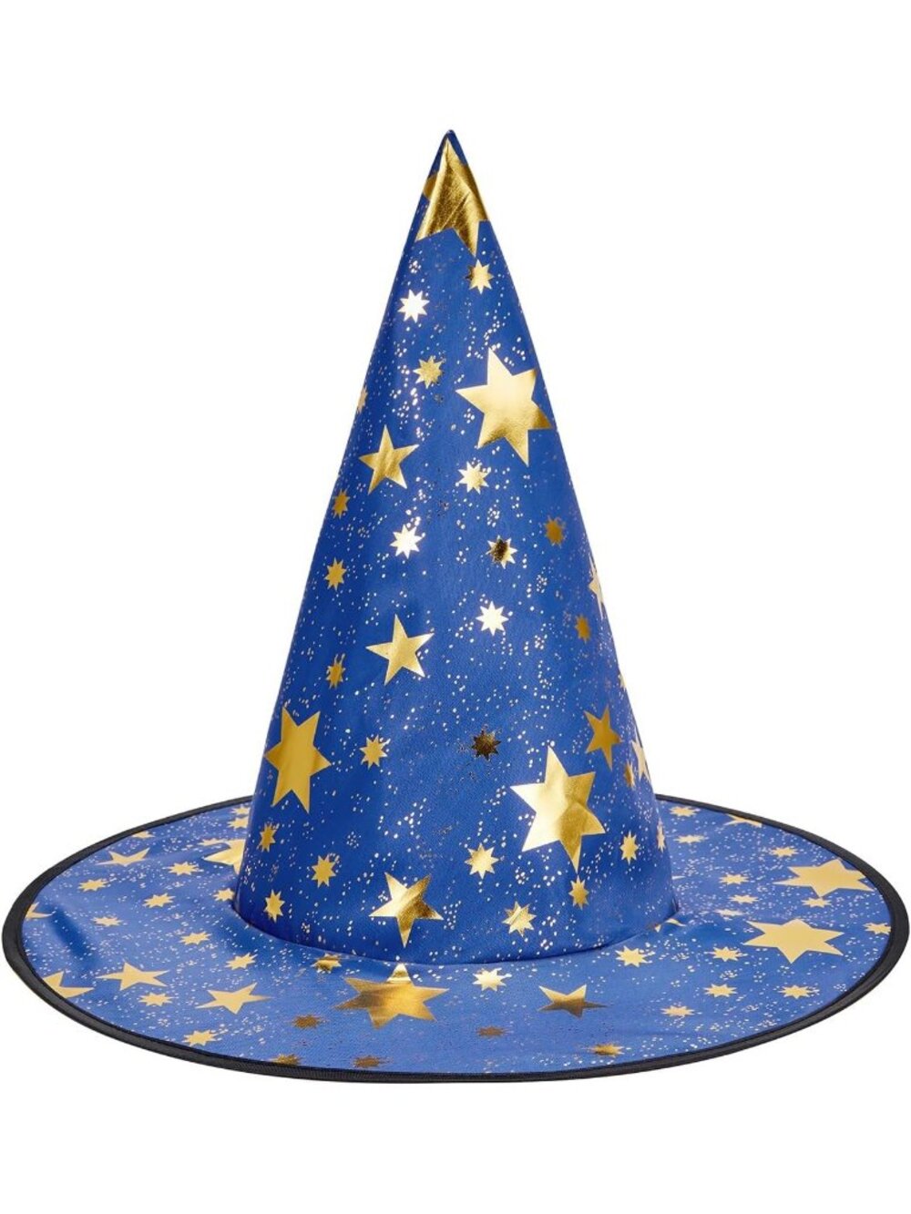 Women's Blue Halloween Wizard Witch Hats Gold Star Costume Accessory For Party